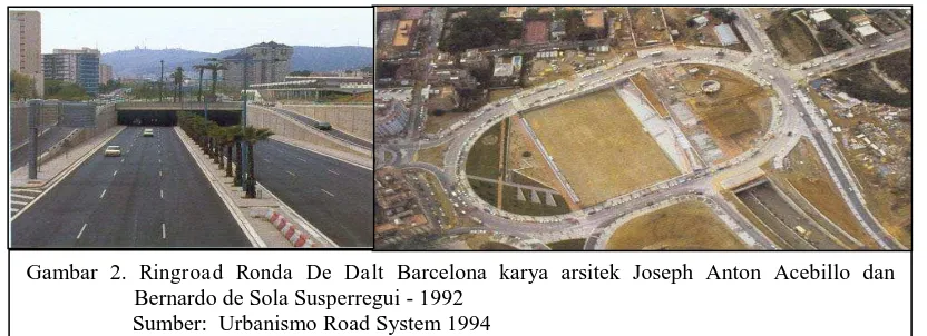 Gambar 2. Ringroad Ronda De Dalt Barcelona karya arsitek Joseph Anton Acebillo dan Bernardo de Sola Susperregui - 1992 