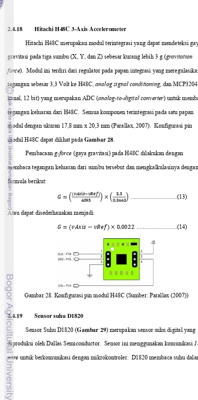 Gambar 28. Konfigurasi pin modul H48C (Sumber: Parallax (2007)) 