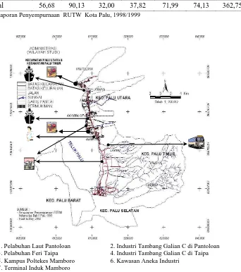 Gambar 1.   Peta Ketersebaran Fungsi Dominan Beberapa Fasilitas Pelayanan Kecamatan Palu Utara  