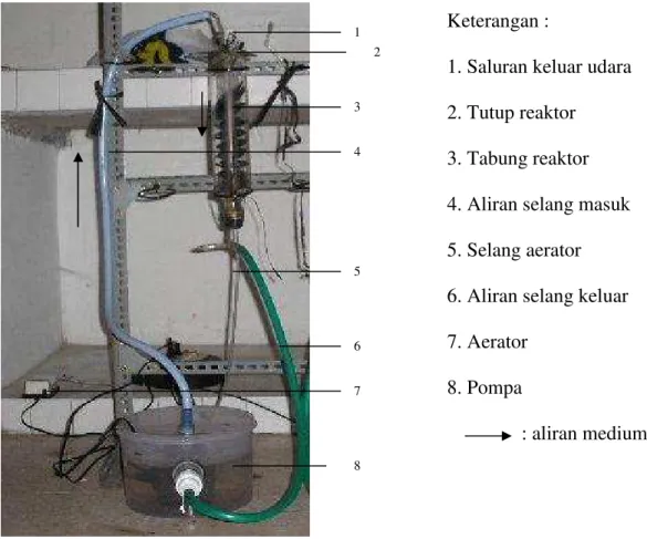 Gambar  3.  Gambar  reaktor  untuk  biosorpsi  logam  kromium  limbah  cair  industri  penyamakan kulit 
