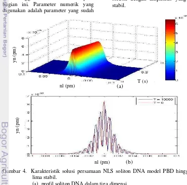 Gambar 4.  Karakteristik solusi persamaan NLS soliton DNA model PBD hingga orde 