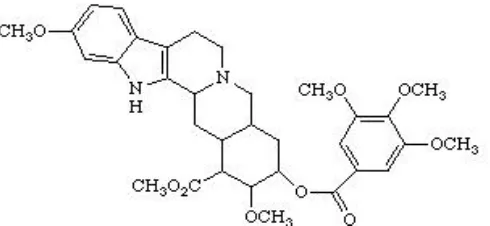 Gambar 2. Struktur kimia reserpin (Manitto, 1981).