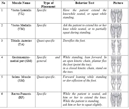 Tabel 1. Otot bagian bawah tubuh yang berpengaruh terhadap postur duduk (Criswell. 2011) 