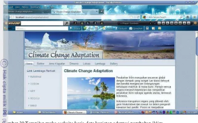Gambar 31 Tampilan halaman peta sebaran lokasi kegiatan adaptasi perubahan iklim pada website