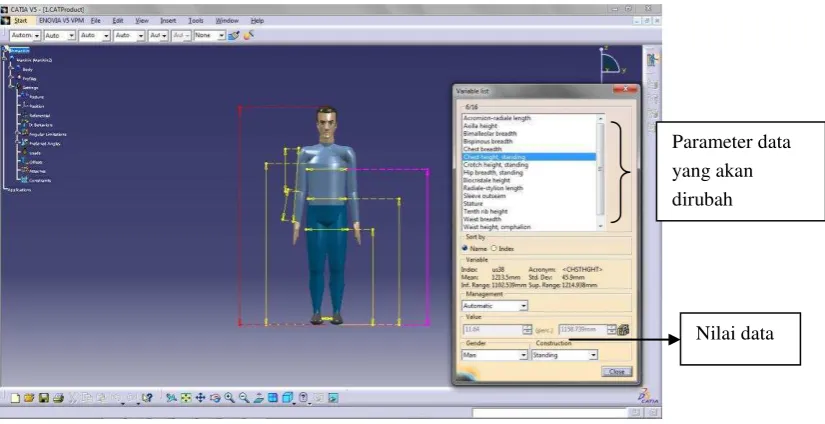 Gambar 13. Tampilan pembuatan manikin 