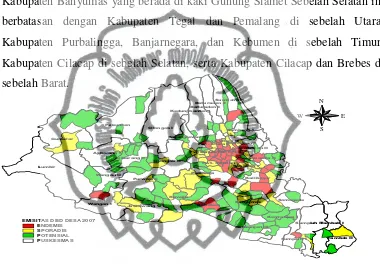 Gambar 1. Peta Penyebaran Puskesmas di Kabupaten Banyumas Propinsi Jawa Tengah 