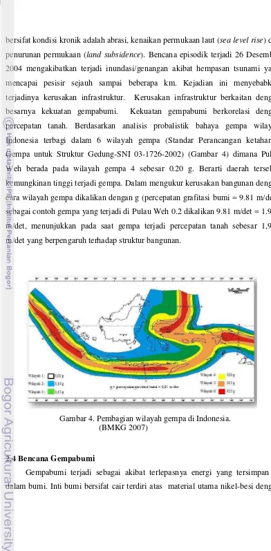 Gambar 4. Pembagian wilayah gempa di Indonesia. 