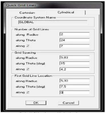 Gambar 15. Grid dan draw frame element section 