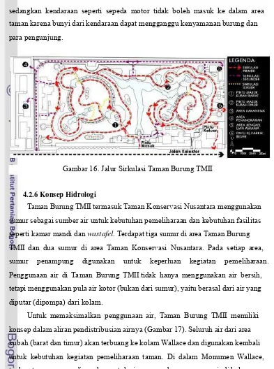Gambar 16. Jalur Sirkulasi Taman Burung TMII 