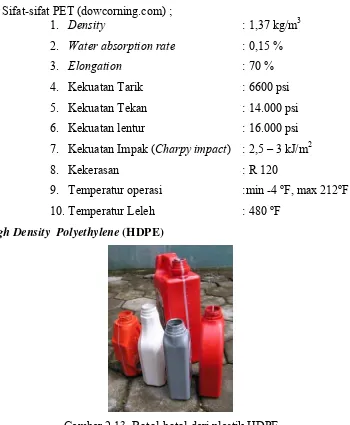 Gambar 2.13. Botol-botol dari plastik HDPE 