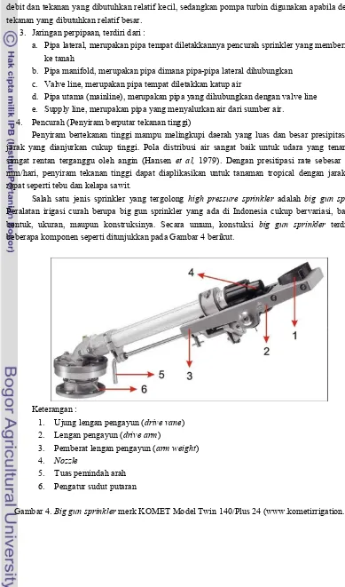 Gambar 4. Big gun sprinkler merk KOMET Model Twin 140/Plus 24 (www.kometirrigation.com) 