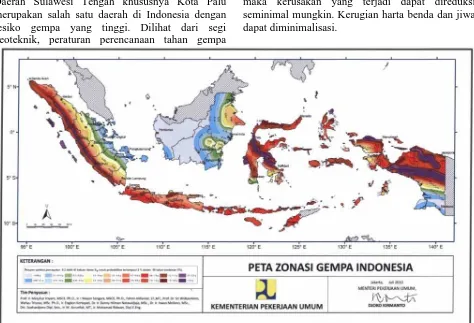 Gambar 1.  Peta zona gempa Indonesia tahun 2010