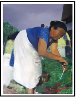 Gambar 9. Proses Finishing ”Penjual Sayuran” Oil on Canvas, 40 x 60 cm (2007) 
