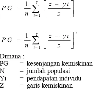 Tabel 1. Indeks Kemiskinan dan Kesenjangan Kemiskinan di Kabupaten Parigi Moutong Tahun 2010 