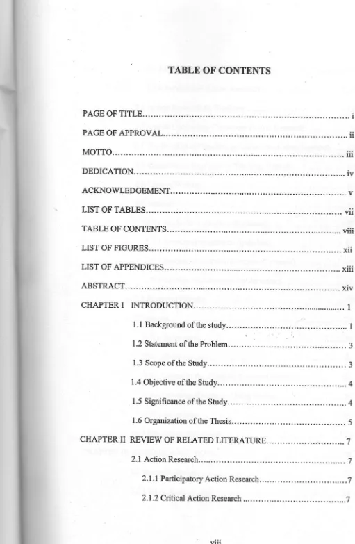 TABLE OF'CONTENTS