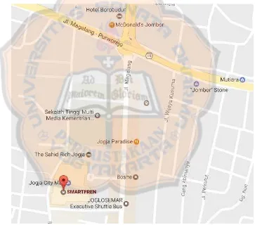 Gambar IV.5 Peta Galeri Smartfren Jogja City Mall Yogyakarta (Sumber: Google Maps) 