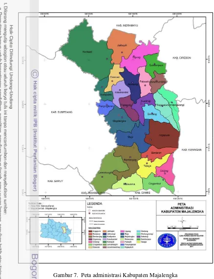 Gambar 7.  Peta administrasi Kabupaten Majalengka 