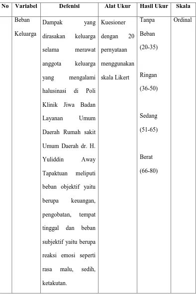 Tabel  3.1. Defenisi Operasional 