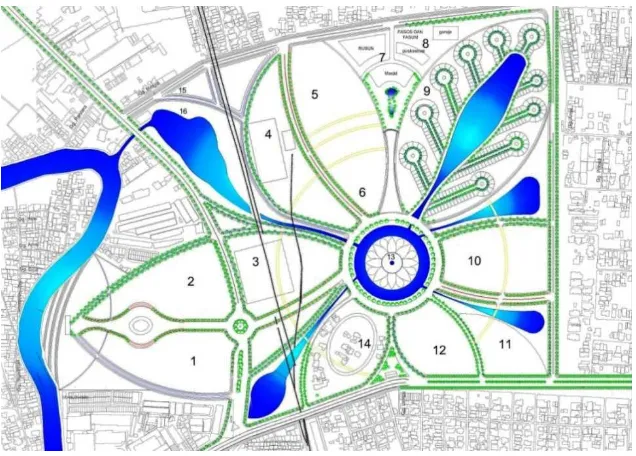 Gambar 5.1    Masterplan perancangan kawasan Green Deli Oasis 