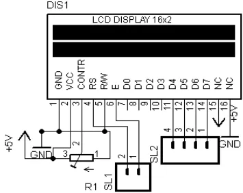 Gambar 3.5.Rangkaian LCD Karakter 16x2