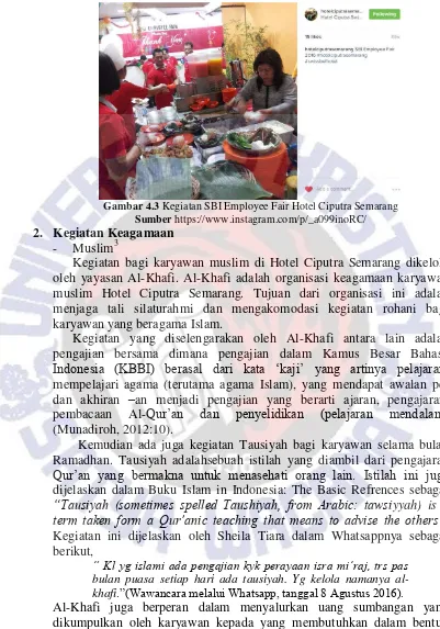 Gambar 4.3 Kegiatan SBI Employee Fair Hotel Ciputra Semarang 