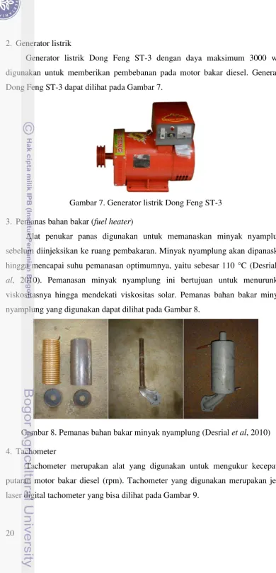Gambar 7. Generator listrik Dong Feng ST-3 