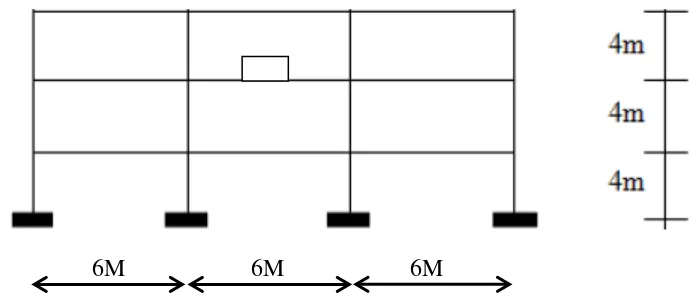 Gambar 4.7 Struktur Bangunan 3 Lantai  Dengan TMD Pada Lantai  2 (2 dimensi) 