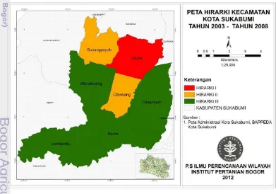 Gambar 9. Peta Sebaran Hirarki Kecamatan Kota Sukabumi 