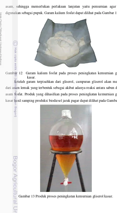 Gambar 13 Produk proses peningkatan kemurnian gliserol kasar. 