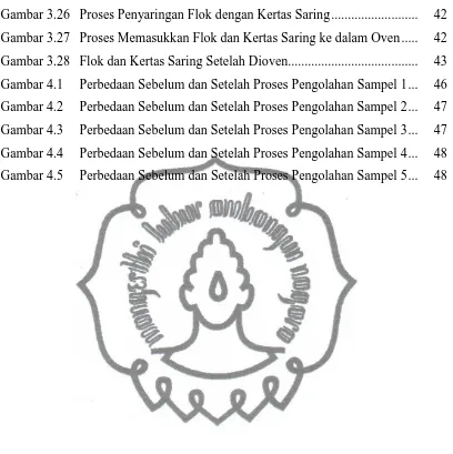 Gambar 3.26 Proses Penyaringan Flok dengan Kertas Saring ..........................  42 