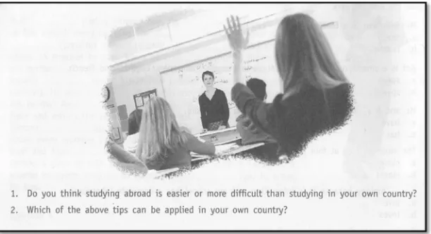 Figure 1  A student raising the let hand for asking permission to speak(Bates, 2007: 34)