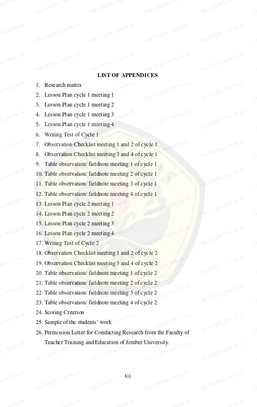 Table observation/ fieldnote meeting 2 of cycle 1 Table observation/ fieldnote meeting 3 of cycle 1 http://digilib.unej.ac.idhttp://digilib.unej.ac.id