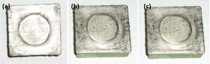 Fig. 2 Copperlayer deposited by electroplating time of: (a) 20 minutes, (b) 30 minutes, and (c) 40 minutes  