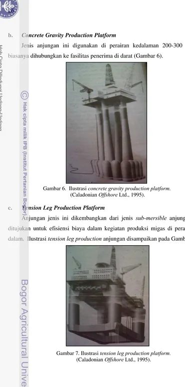 Gambar 6.  Ilustrasi concrete gravity production platform. 