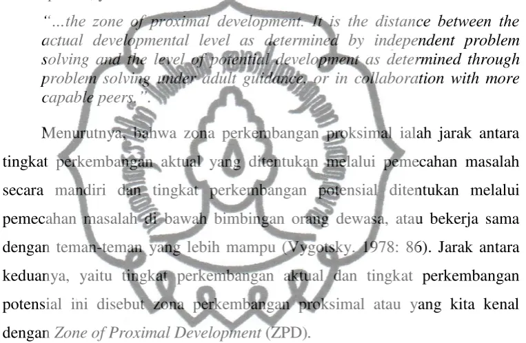 Gambar 2.1 Ilustrasi konsep ZPD 