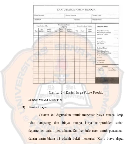 Gambar 2.4 Kartu Harga Pokok Produk 