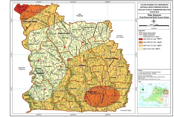 Gambar 16. Peta zonasi TDS airtanah dalam Kota Tangerang Selatan 