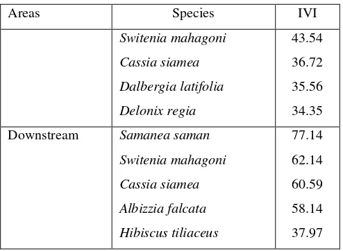 Table 2 shows several LCC plants with highest IVI. These plants could be classified according to the 