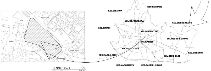 Gambar 3.2 Peta Kota Bandung Sumber : Data Cad kota Bandung 
