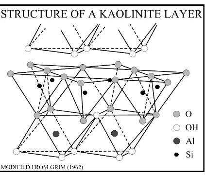 Gambar 3  Struktur ikatan kimia kaolin. 