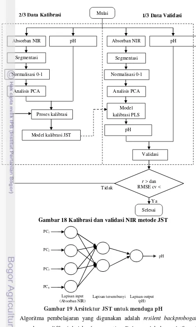 Gambar 18 Kalibrasi dan validasi NIR metode JST 