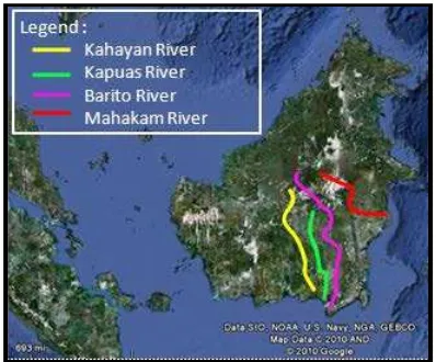 Fig. 1 Four Major Rivers in Borneo Island 