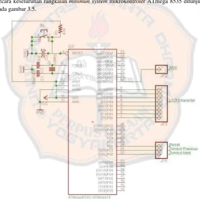 Gambar 3.4. Rangkaian pin reset ATmega8535