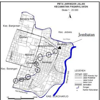 Gambar 7. Peta Jaringan Jalan di Kecamatan Pasarkliwon 
