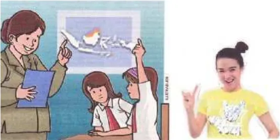 Figure 2: Raising the left hand contrasted with raising the right hand                            as a signal for the intention to speak.
