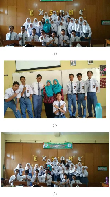 Gambar 1, 2 dan 3. Bersama siswa-siswi Kelas X IPS 1. 