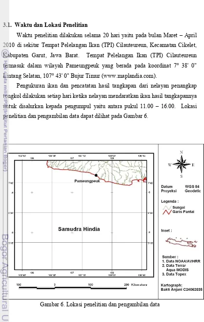 Gambar 6. Lokasi penelitian dan pengambilan data 