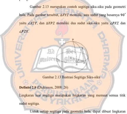 Gambar 2.13 merupakan contoh segitiga siku-siku pada geometri 