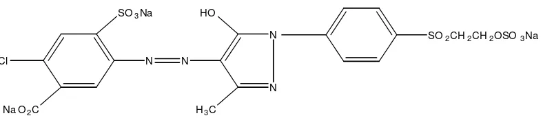 Gambar 1.  Struktur Zat Warna Remazol Yellow (Krik-Othmer, 1992) 