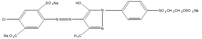 Gambar 4.  Struktur Zat Warna Remazol Yellow (Kirk-Othmer, 1992). 